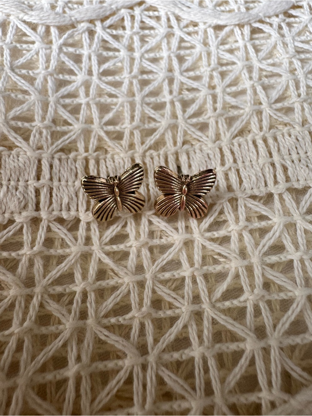 Brass Butterfly Stud Earrings